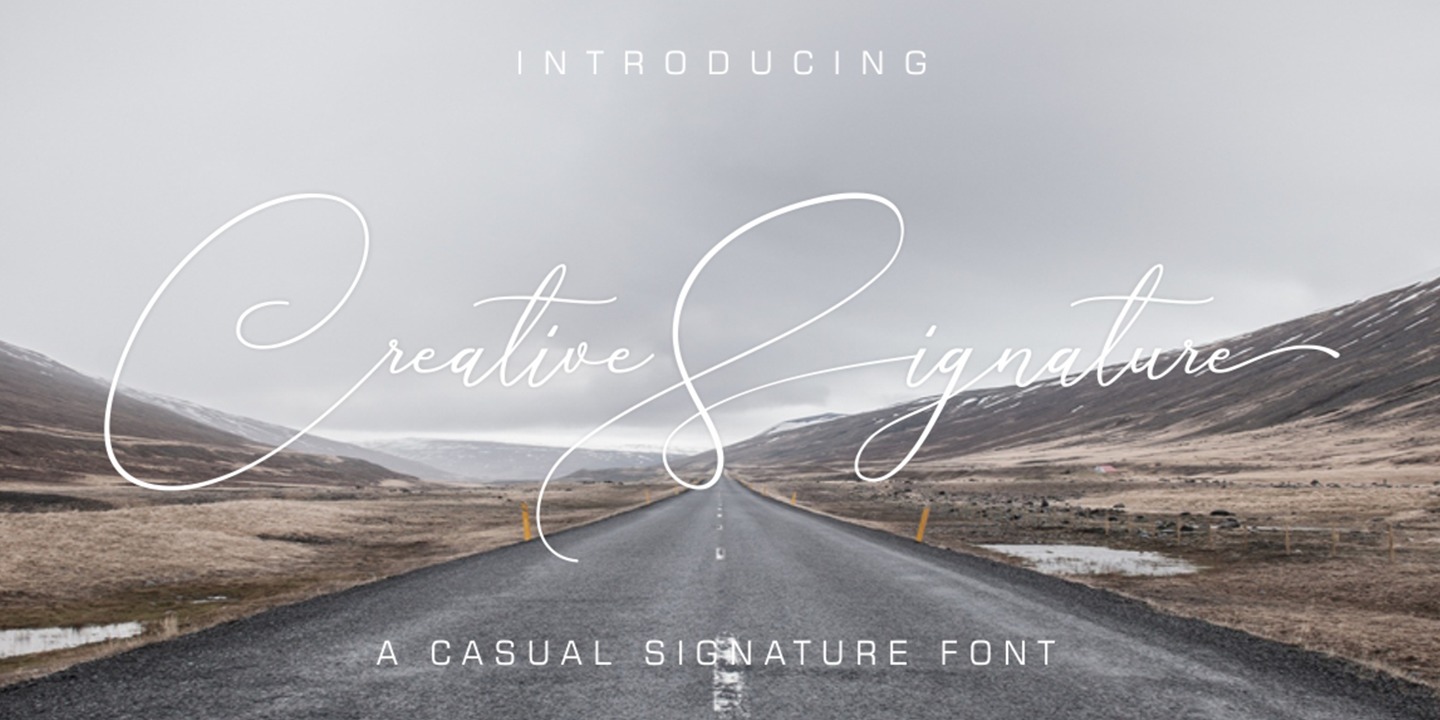 Beispiel einer Creative Signature Regular-Schriftart